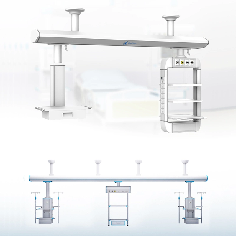 Heal Force Hot Sales Medical Unit Operating Room Operation Gas Equipment Ceiling Mounting Adjustable Double Arm Surgical Pendant for Hospital